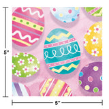 Creative Converting 369775 10" X 10" Eggsciting Easter Beverage Napkins
