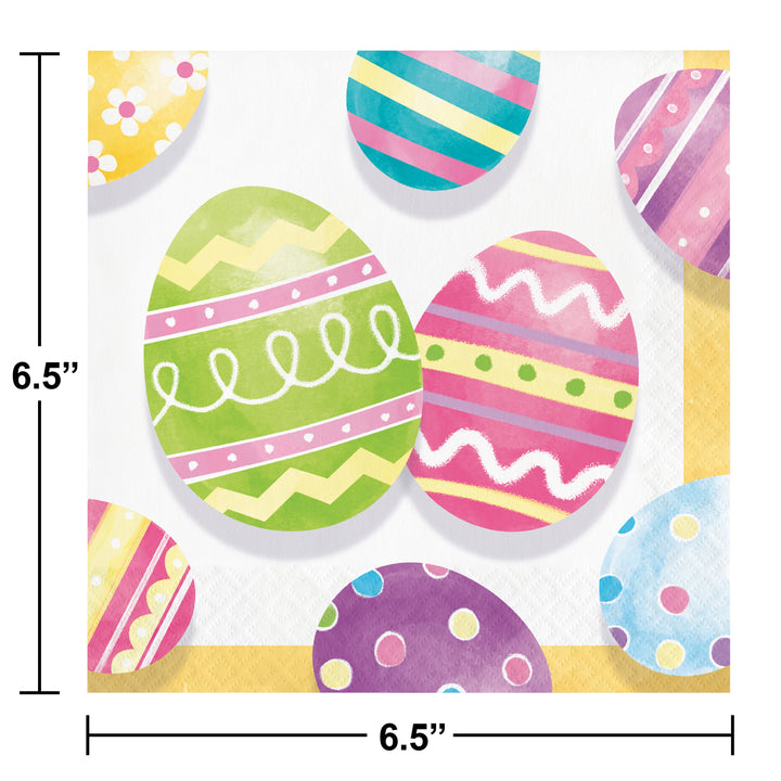 Creative Converting 369776 13" X 13" Eggsciting Easter Luncheon Napkins