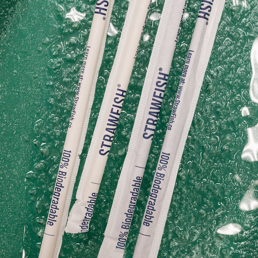 7.75" Black Wrapped Bio-Plastic Straw Strawfish