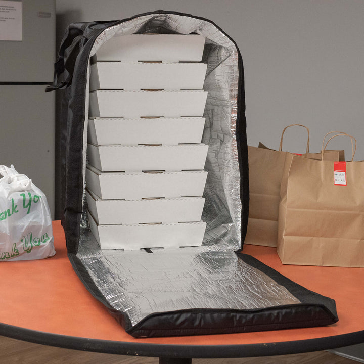 American Metalcrat BLBAG26 Deluxe Black Pizza Delivery Bag 27" x 19" x 19" Holds 10 Boxes American Metalcraft