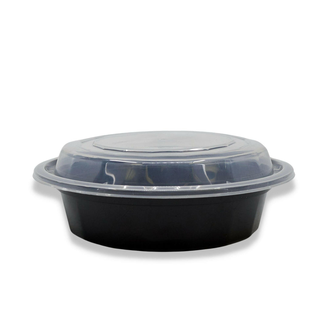 ITI TG-PP-16-R Black with Clear Top Round Plastic Container, 150/Case International Tableware
