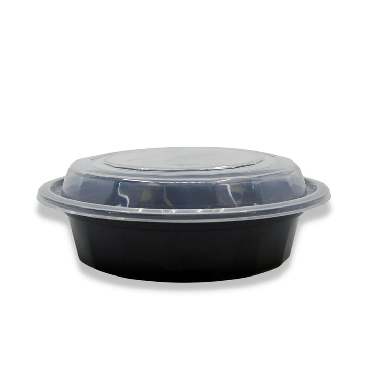 ITI TG-PP-16-R Black with Clear Top Round Plastic Container, 150/Case International Tableware