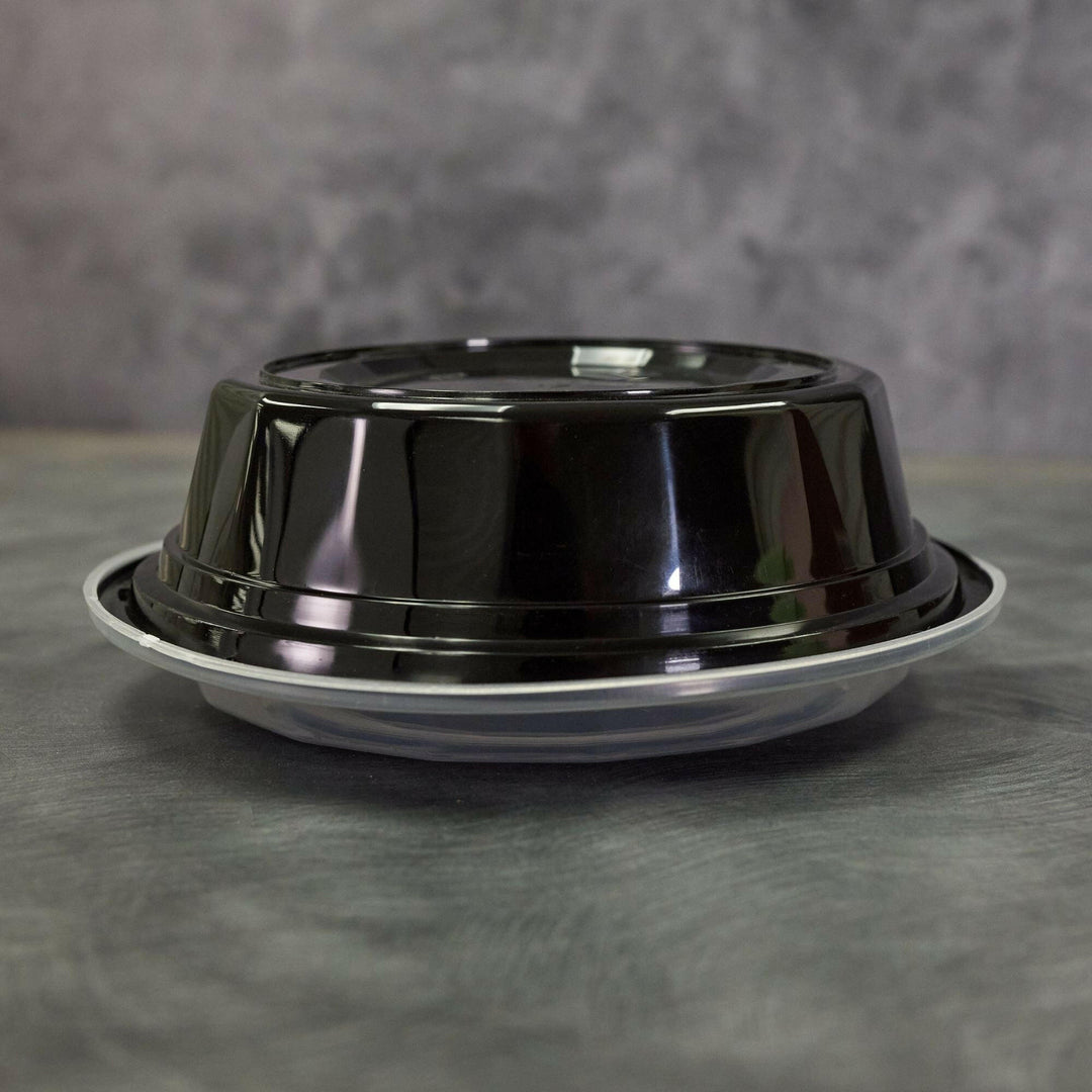 ITI TG-PP-16-R Black with Clear Top Round Plastic Container, 150/Case International Tableware