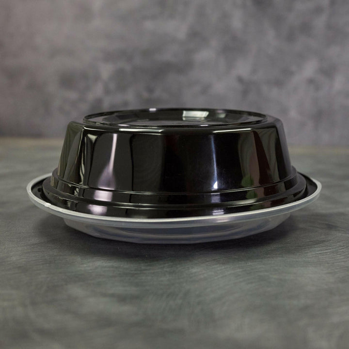 ITI TG-PP-16-R Black with Clear Top Round Plastic Container, 150/Case International Tableware