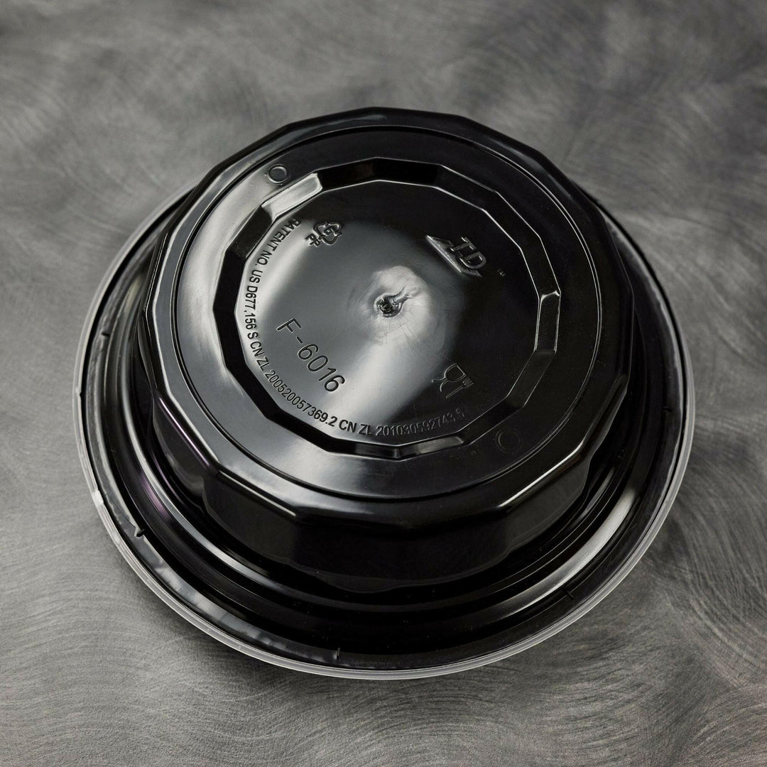 ITI TG-PP-16-R Black with Clear Top Round Plastic Container, 150/Case International Tableware