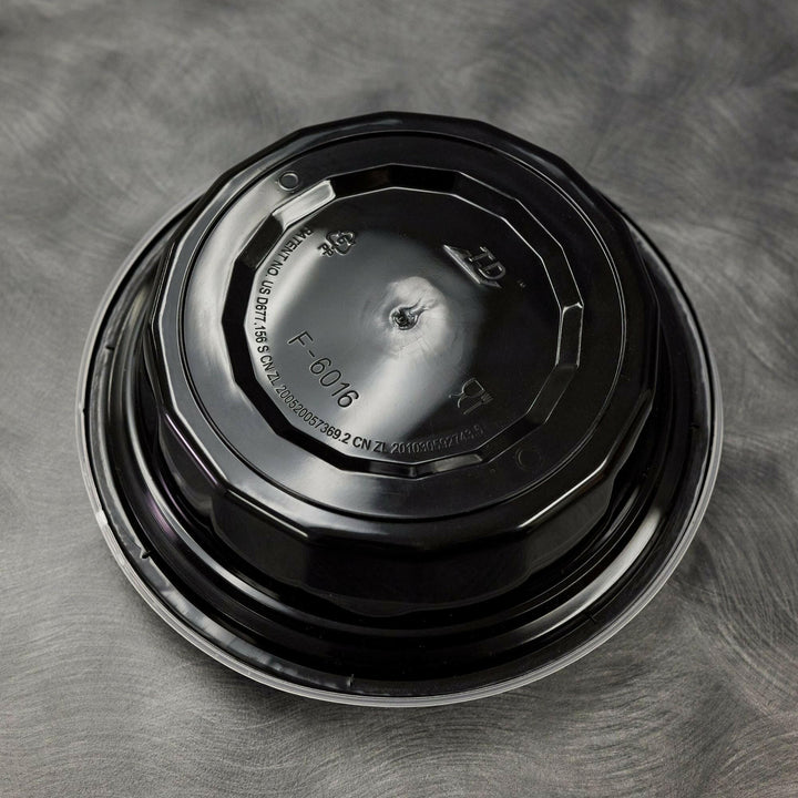 ITI TG-PP-16-R Black with Clear Top Round Plastic Container, 150/Case International Tableware