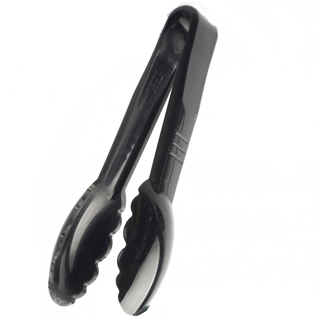 EMI Yoshi 9 Inch Black Scalloped Serving Tongs Heavy Duty