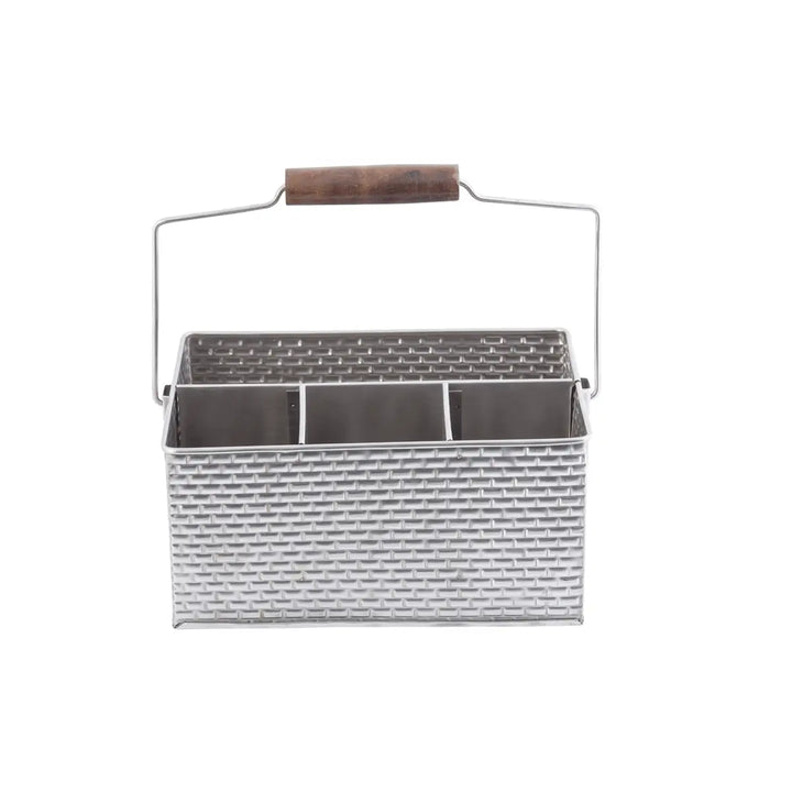 Tablecraft GPSSCADDY 4-Compartment Rectangular Flatware Caddy with Handle Tablecraft