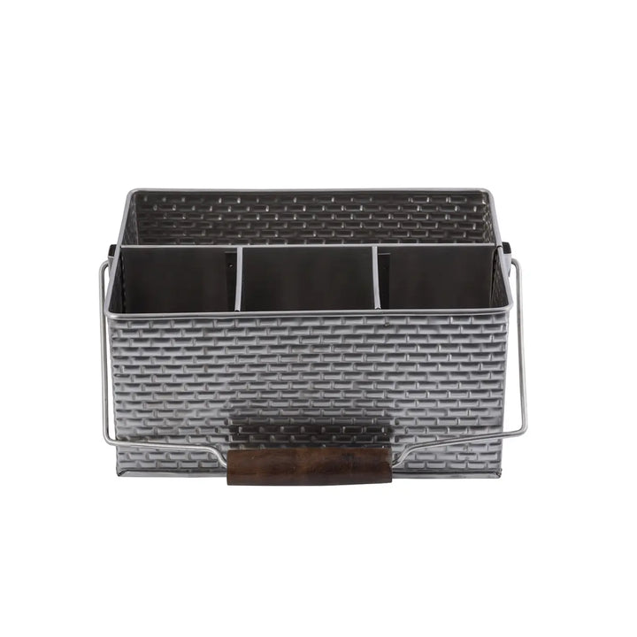 Tablecraft GPSSCADDY 4-Compartment Rectangular Flatware Caddy with Handle Tablecraft
