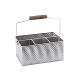 Tablecraft GPSSCADDY 4-Compartment Rectangular Flatware Caddy with Handle