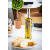 Tablecraft H933 17 Oz Glass Bottle with Stainless Steel Pourer