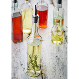 Tablecraft H933 17 Oz Glass Bottle with Stainless Steel Pourer
