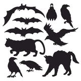 Beistle Halloween Silhouette Cutouts 10 Pack | Bats, Cats, Ravens