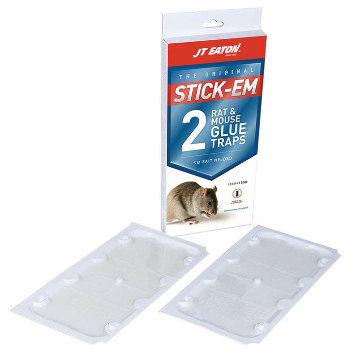 JT Eaton Stick-Em 155N 2 Pack Rat Size Glue Traps JT Eaton