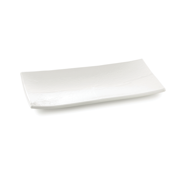 Tablecraft M2010 19.5"X10.5" White Rectangular Melamine Display Tray Tablecraft