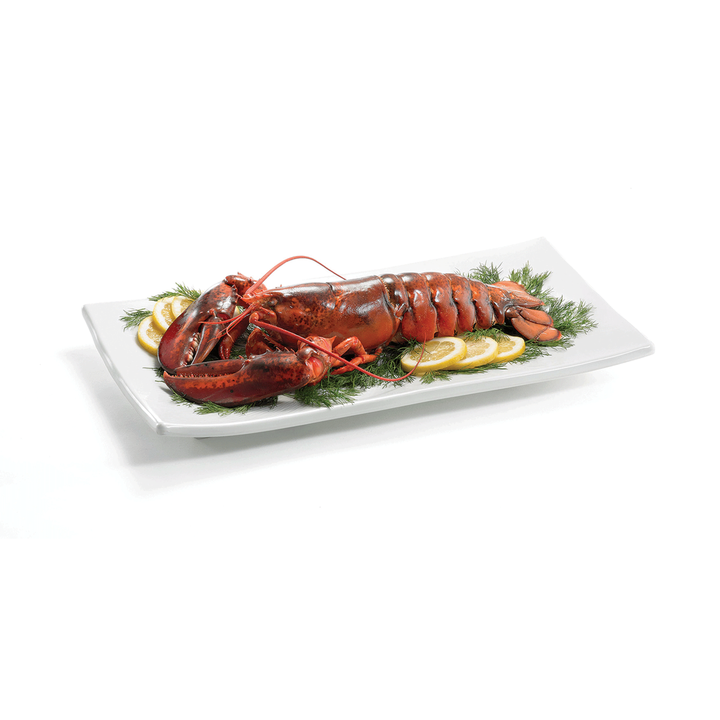 Tablecraft M2010 19.5"X10.5" White Rectangular Melamine Display Tray Tablecraft
