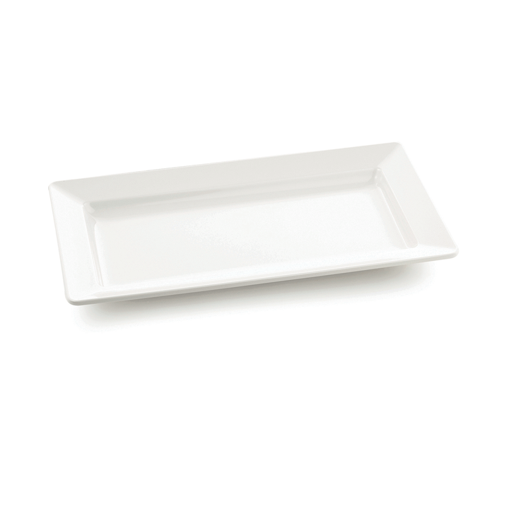 Tablecraft M2213 22" X 12.75" White Rectangular Melamine Tray Tablecraft