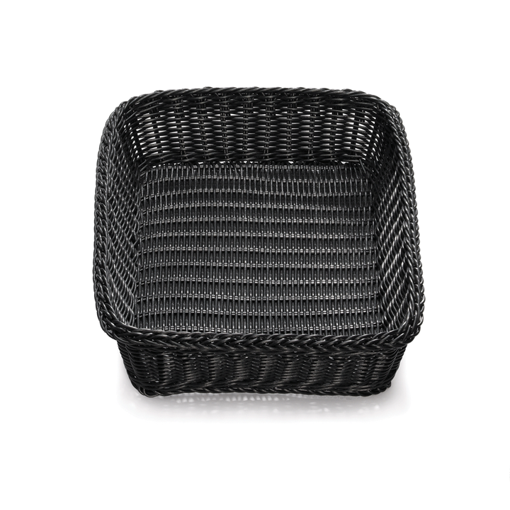 Tablecraft M2493 Black Rectangle Handwoven Basket 19 x 14 x 4 Tablecraft