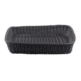 Tablecraft M2493 Black Rectangle Handwoven Basket 19 x 14 x 4