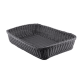 Tablecraft M2493 Black Rectangle Handwoven Basket 19 x 14 x 4