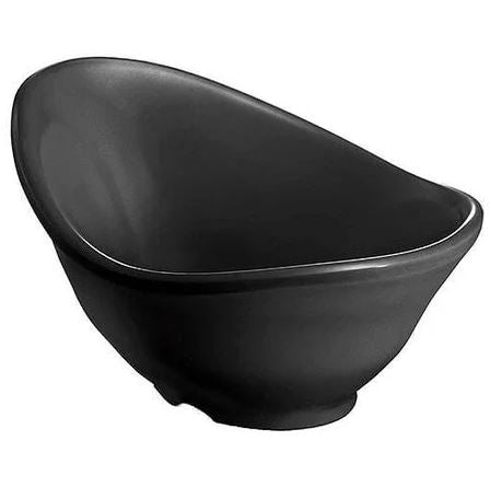 Tablecraft MB22BK 1.5 Oz Frostone Wavy Oval Melamine Bowl Tablecraft