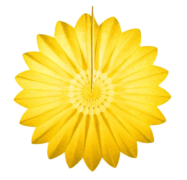 27" Neon Yellow Tissue Paper Fan Paper Fantasies