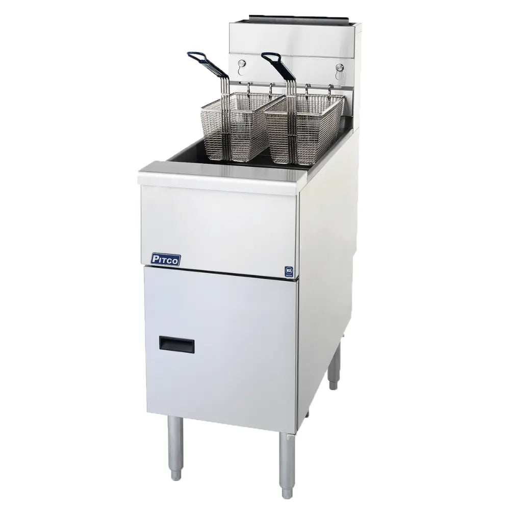 Pitco 35C+S Natural Gas Floor Fryer 35-40 lb 90,000 BTU