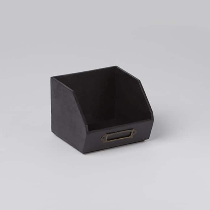 American Metalcraft PWBB45 Black Poplar Wood Caddy Box  4 5/8" American Metalcraft