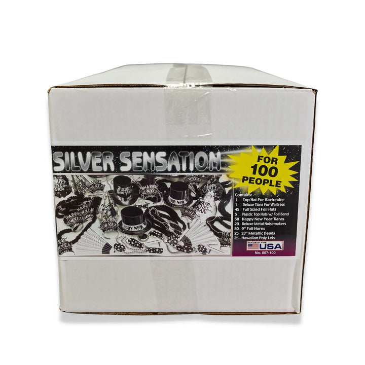 Party Time 807-100 (Silver) Sensation New Year's Eve Party Kit For 100 Party Time
