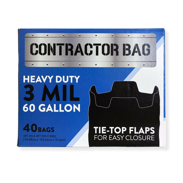 Pitt Plastics CB6030XK 37 x 53 3 Mil 60 Gallon Heavy Duty Black Contractor Bag Pitt Plastics