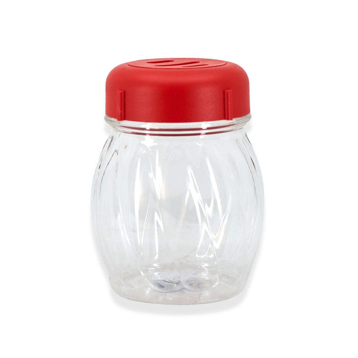 American Metalcraft 6 Oz Cheese Shaker with Red Slotted Top American Metalcraft