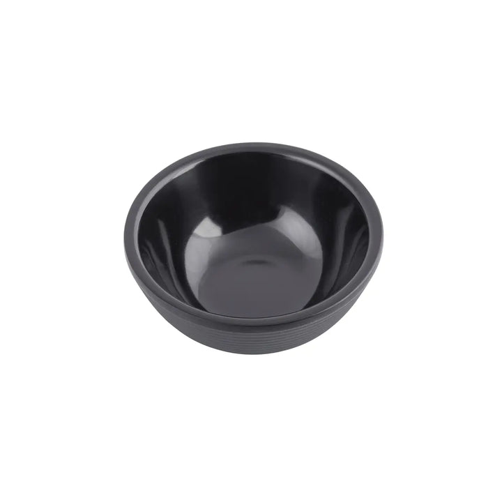 Tablecraft RAM2RBK 2 Oz Round Ribbed Black Melamine Tablecraft