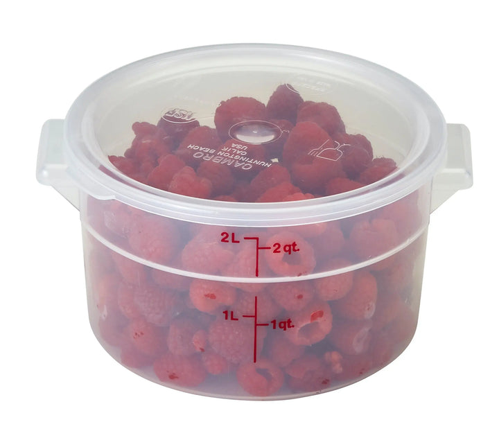 Cambro RFS2 2 Qt Round Container  White Poly Cambro