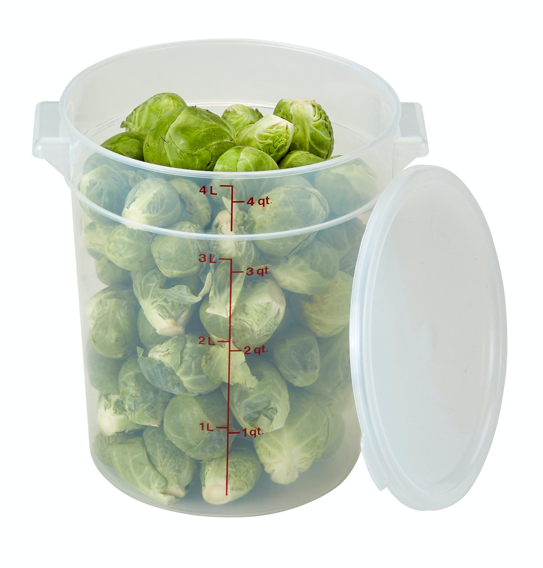 Cambro 2 and 4 Qt. Translucent Round Polypropylene Food Storage Container  Lid