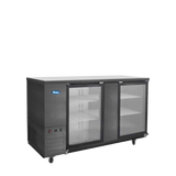 Atosa SBB69GGRAUS2 69" Black Shallow Depth Back Bar Cooler with Glass Doors