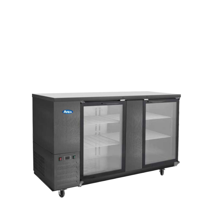 Atosa SBB69GGRAUS2 69" Black Shallow Depth Back Bar Cooler with Glass Doors Atosa