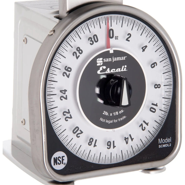 San Jamar SCMDL2 2# x 1/4 Oz Mechanical Dial Scale San Jamar