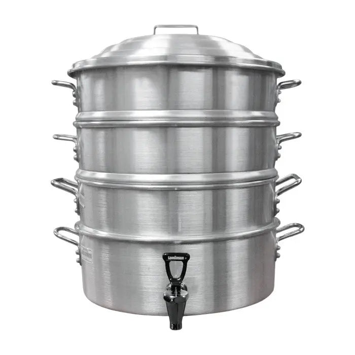 18-Inch, 3-Tier Aluminum Steamer with Lid and Baskets ShopAtDean