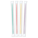 8.5" Wrapped Neon Stripe Smoothie Boba Straws (1249011)