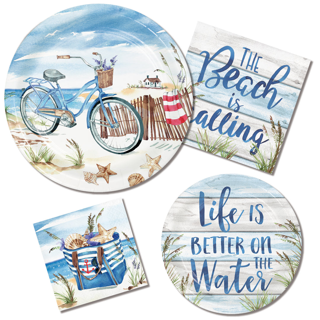 9" Round Seaside Summer Paper Plates