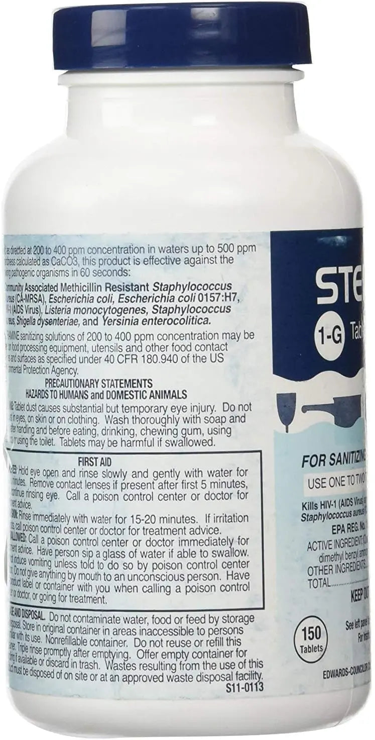 Steramine Sanitizer Tablets Edwards-Councilor