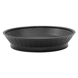 TableCraft 9 Inch Round Black Polypropylene Diner Platter with Base