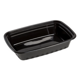 ITI 28 Ounce Black Bottom Clear Top Rectangle Polypropylene To Go Combo Container, 150/Case