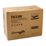 AmerCareRoyal TGCS38B 38 Ounce Black Clear Top Rectangular Polypropylene To Go Combo Container, 150/Case