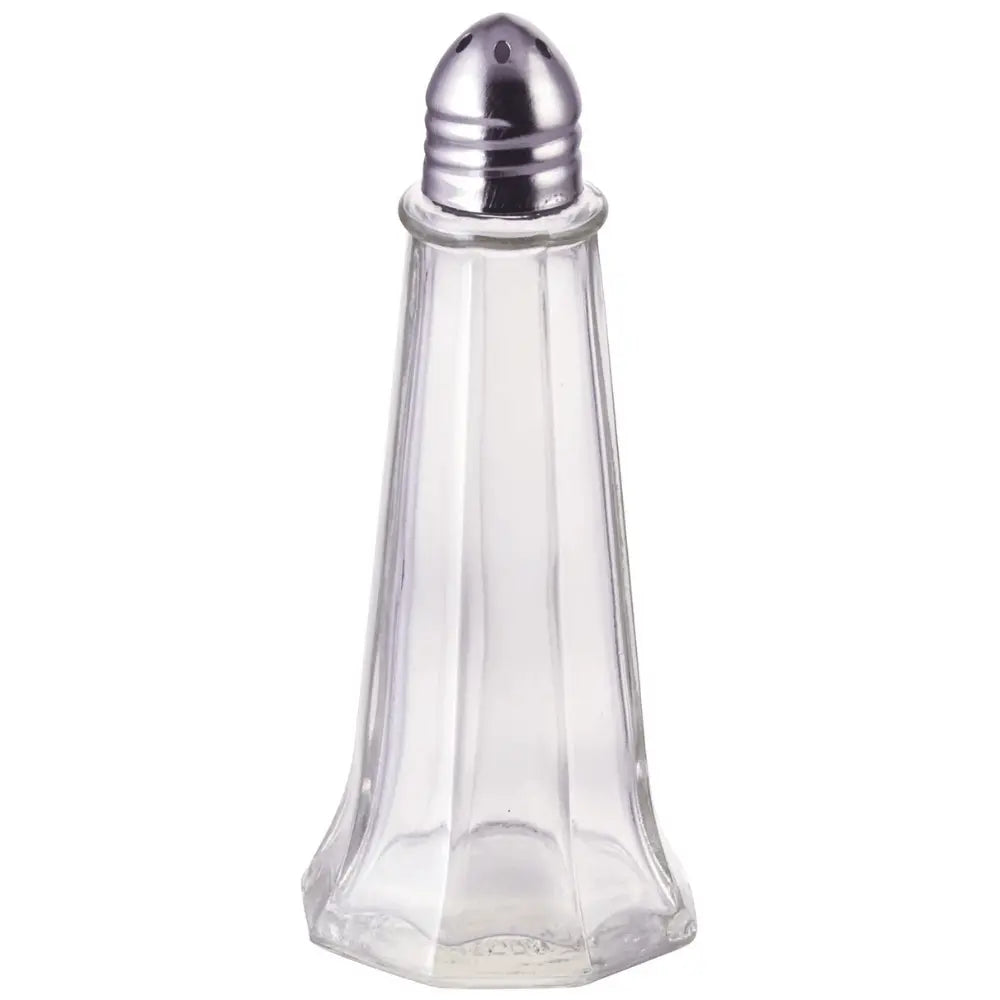 Winco G-110 1 oz Glass Tower Shaker Stainless Steel Top