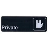 Winco SGN-304 Private Sign White on Black, 9x3 Inch