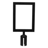 Winco CGSF-12K Stanchion Sign Frame Black 8-3/4 x 17-1/2