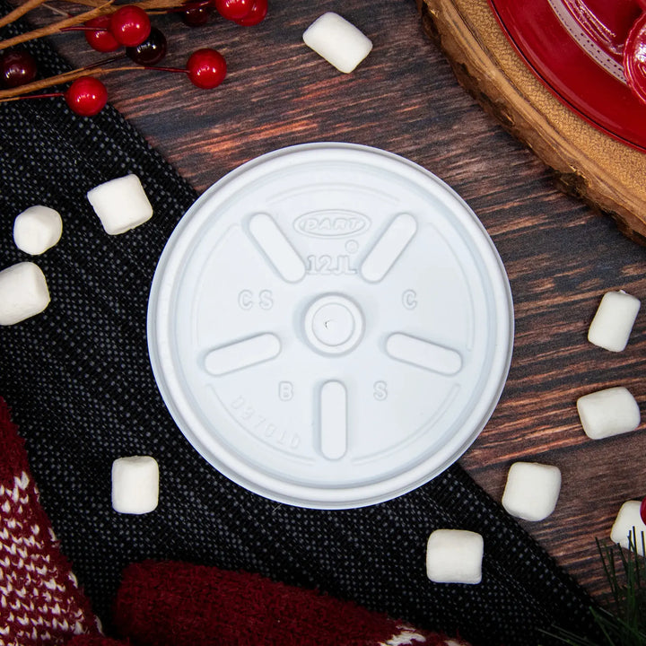 Dart 12JL 12 Oz White Vented Lid Dart