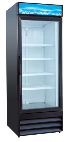 Adcraft USRFS-1D/B U-Star 1 Door 24 Cubic Ft Glass Merchandising Refrigerator - Black Adcraft