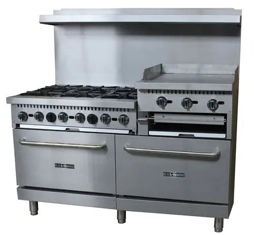 Adcraft BDGR-6024GB/NG 60" Wide Gas Range/Griddle/Broiler Combo with 6 Burner Adcraft